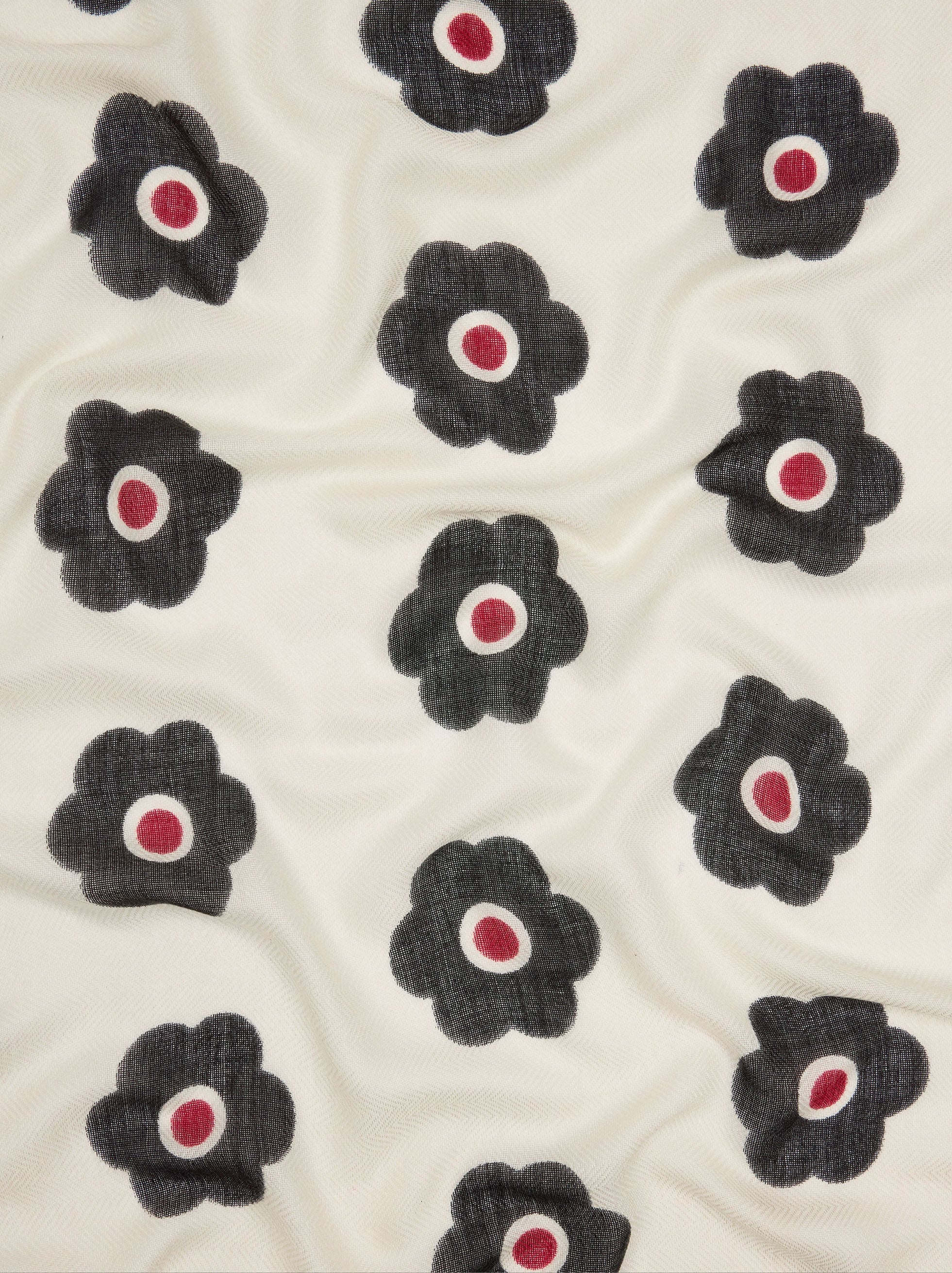 Pañuelo Estampado Floral Con Lana