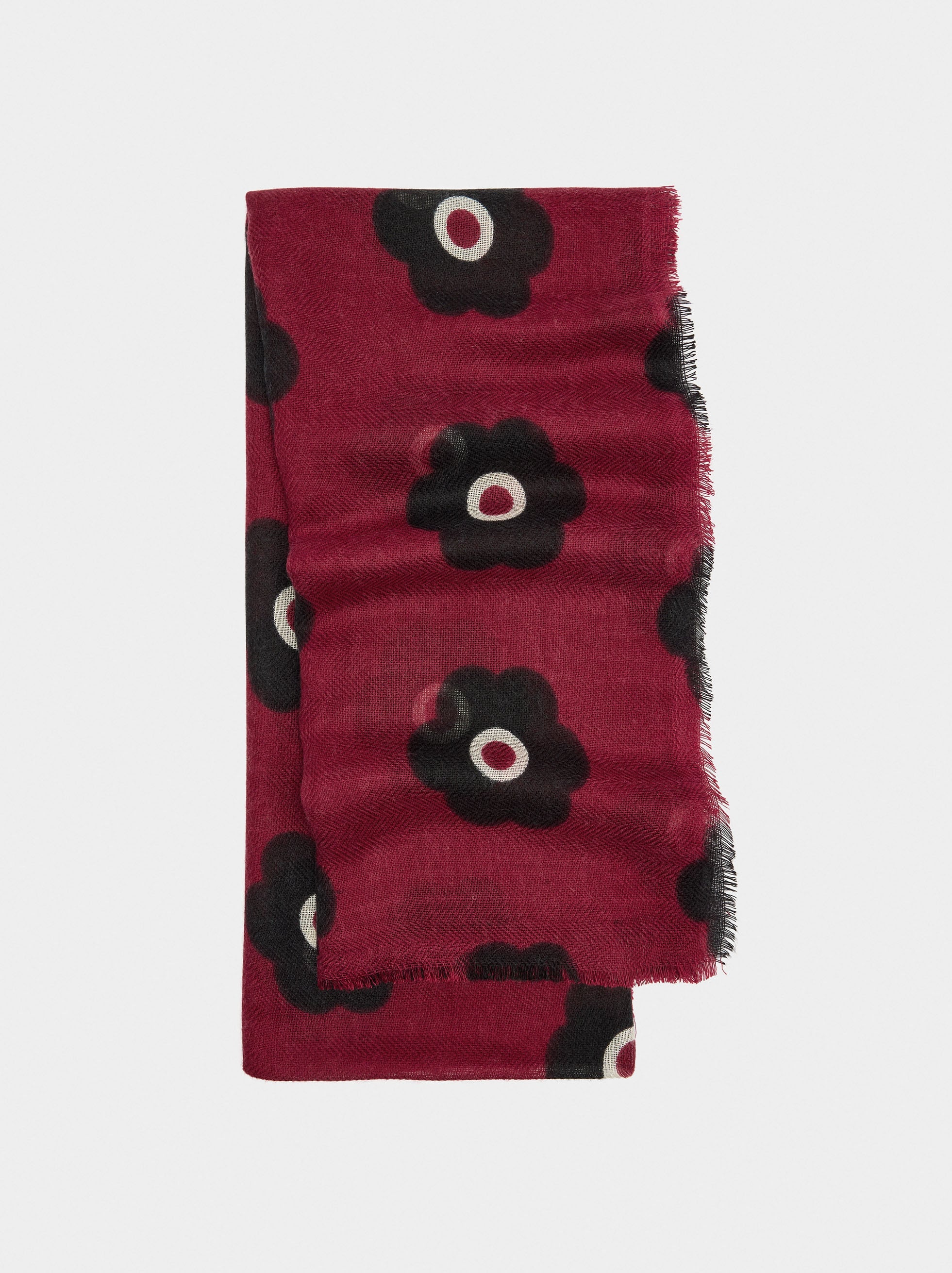 Pañuelo Estampado Floral Con Lana