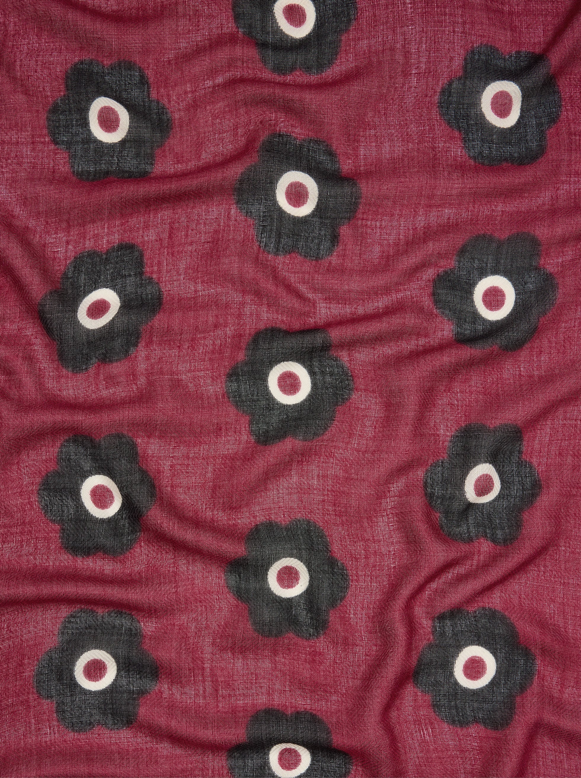 Pañuelo Estampado Floral Con Lana