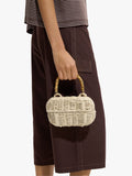 Bolso De Mano Ovalado Efecto Rafia
