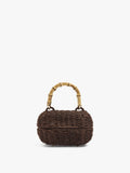 Bolso De Mano Ovalado Efecto Rafia
