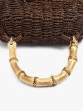 Bolso De Mano Ovalado Efecto Rafia
