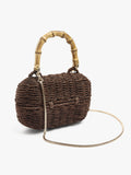 Bolso De Mano Ovalado Efecto Rafia