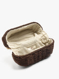 Bolso De Mano Ovalado Efecto Rafia