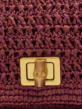 Bolso De Fiesta Efecto Rafia Con Solapa