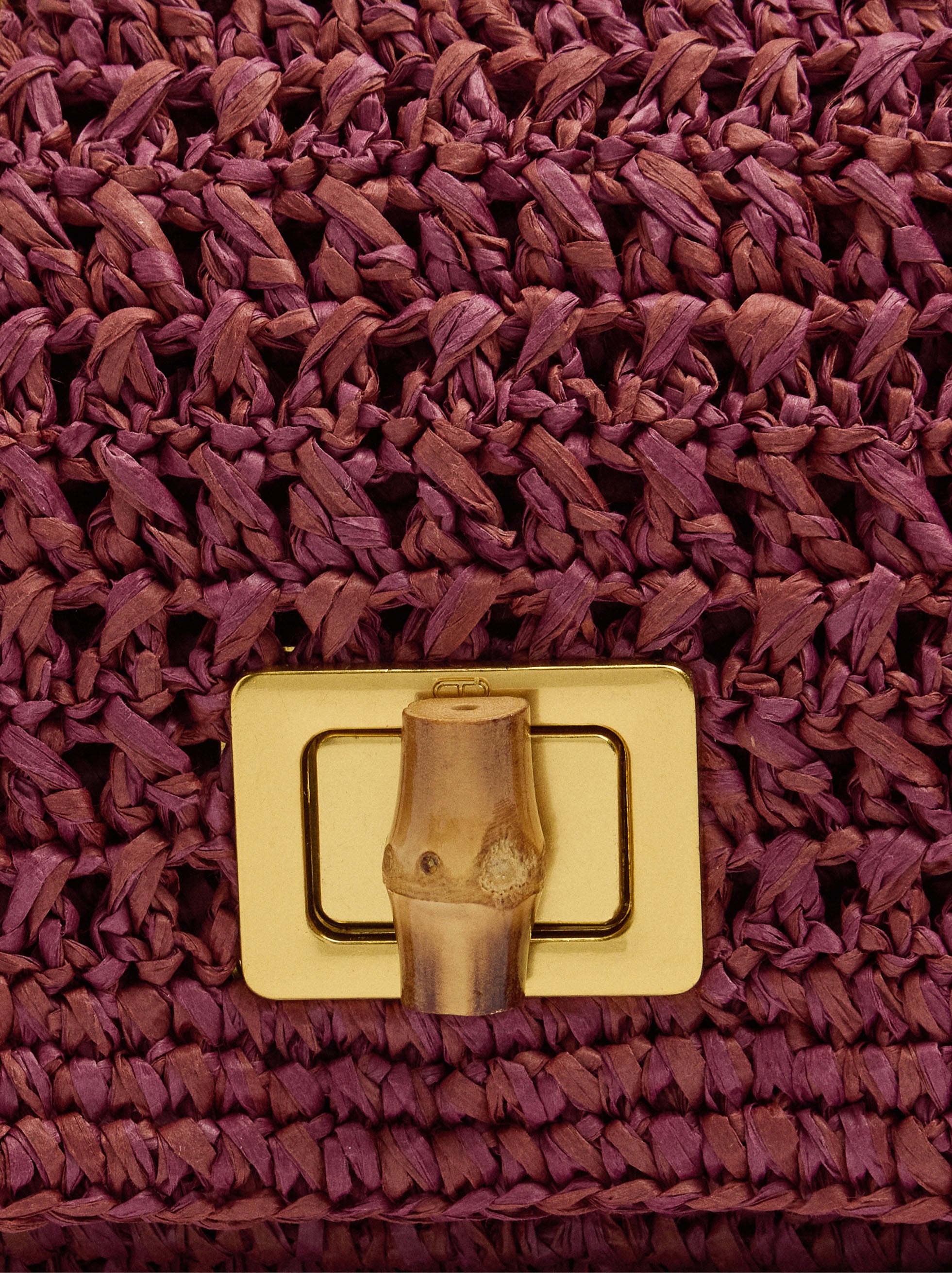 Bolso De Fiesta Efecto Rafia Con Solapa