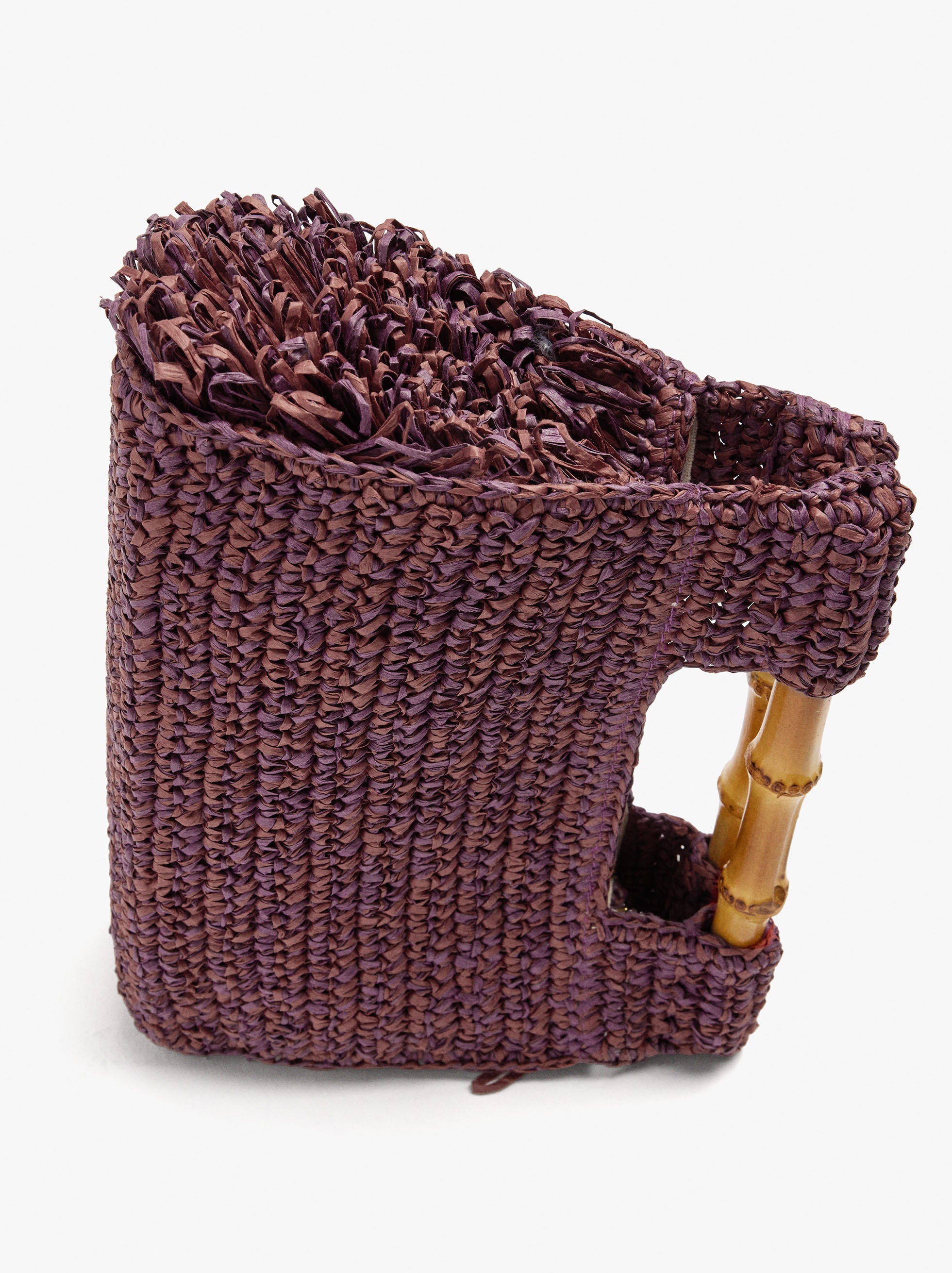 Bolso De Mano Cuadrado Efecto Rafia