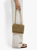 Bolso De Hombro Efecto Rafia Con Solapa