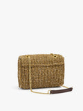 Bolso De Hombro Efecto Rafia Con Solapa