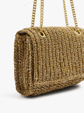 Bolso De Hombro Efecto Rafia Con Solapa