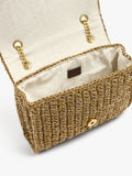 Bolso De Hombro Efecto Rafia Con Solapa