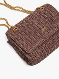 Bolso De Hombro Efecto Rafia Con Solapa