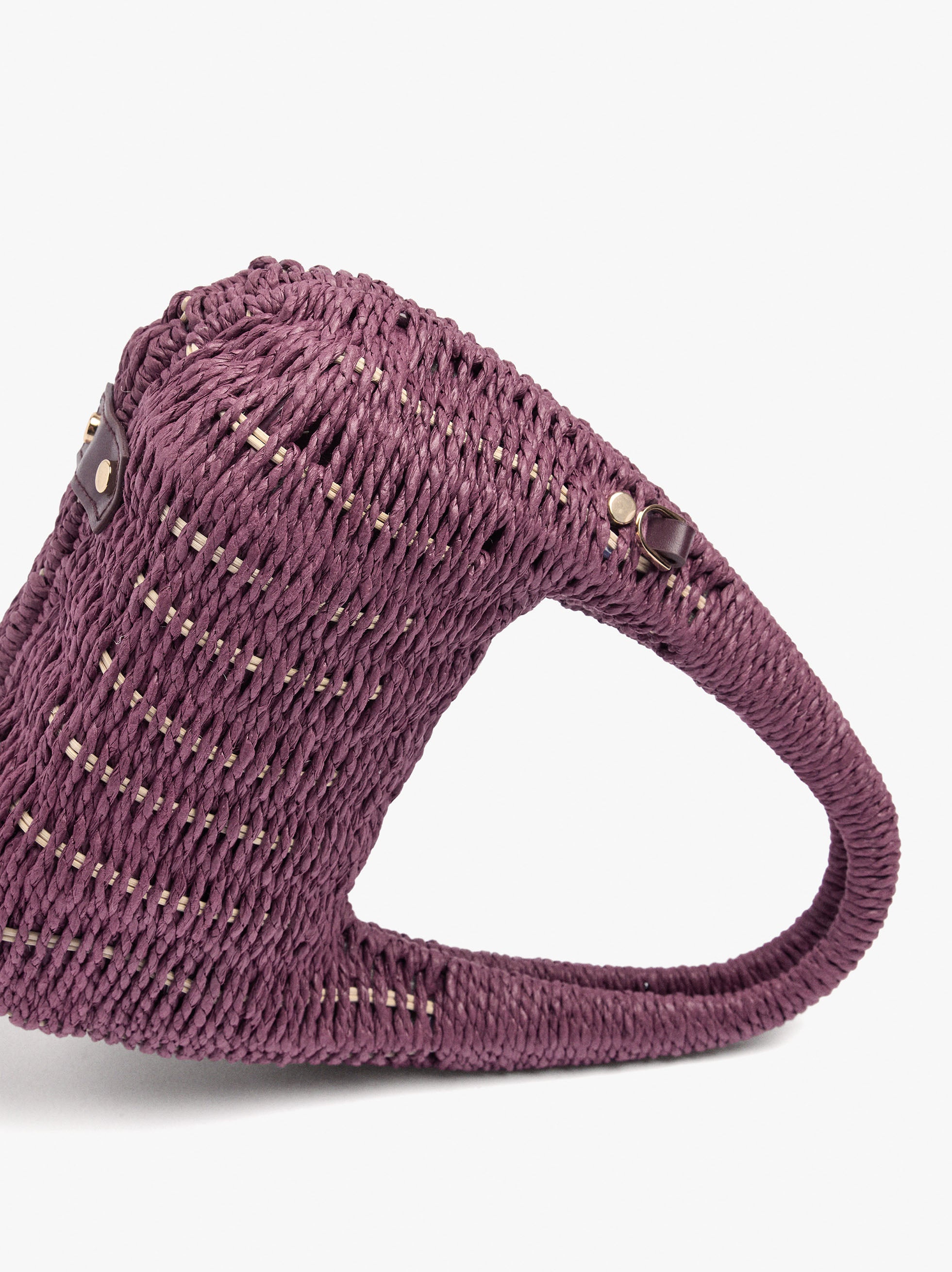 Bolso De Mano Rígido Con Efecto Rafia