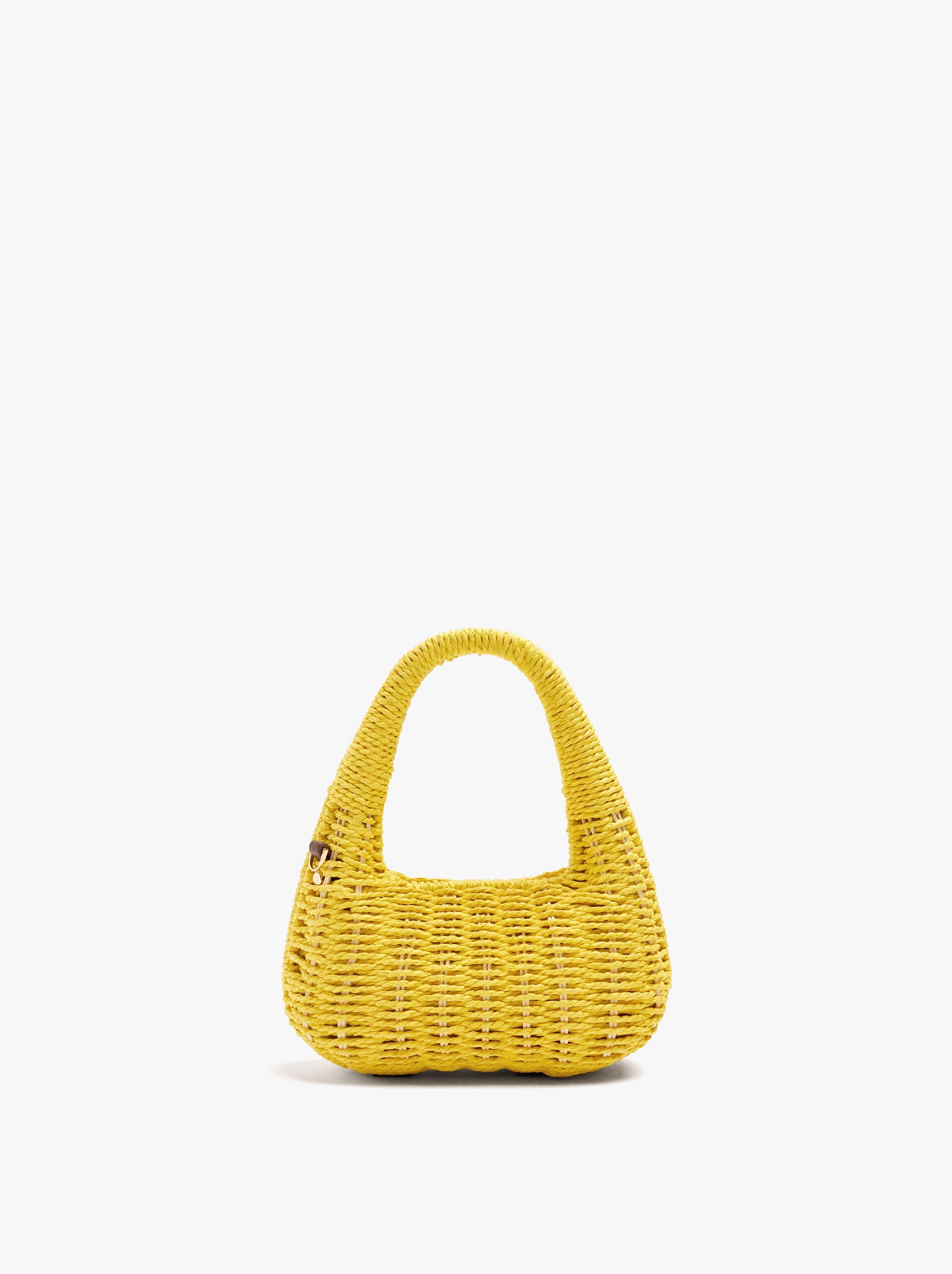 Bolso De Mano Rígido Con Efecto Rafia