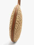 Bolso De Hombro Media Luna Efecto Rafia