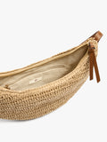 Bolso De Hombro Media Luna Efecto Rafia