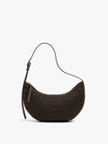 Bolso De Hombro Media Luna Efecto Rafia