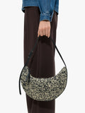 Bolso De Hombro Media Luna Efecto Rafia