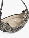 Bolso De Hombro Media Luna Efecto Rafia
