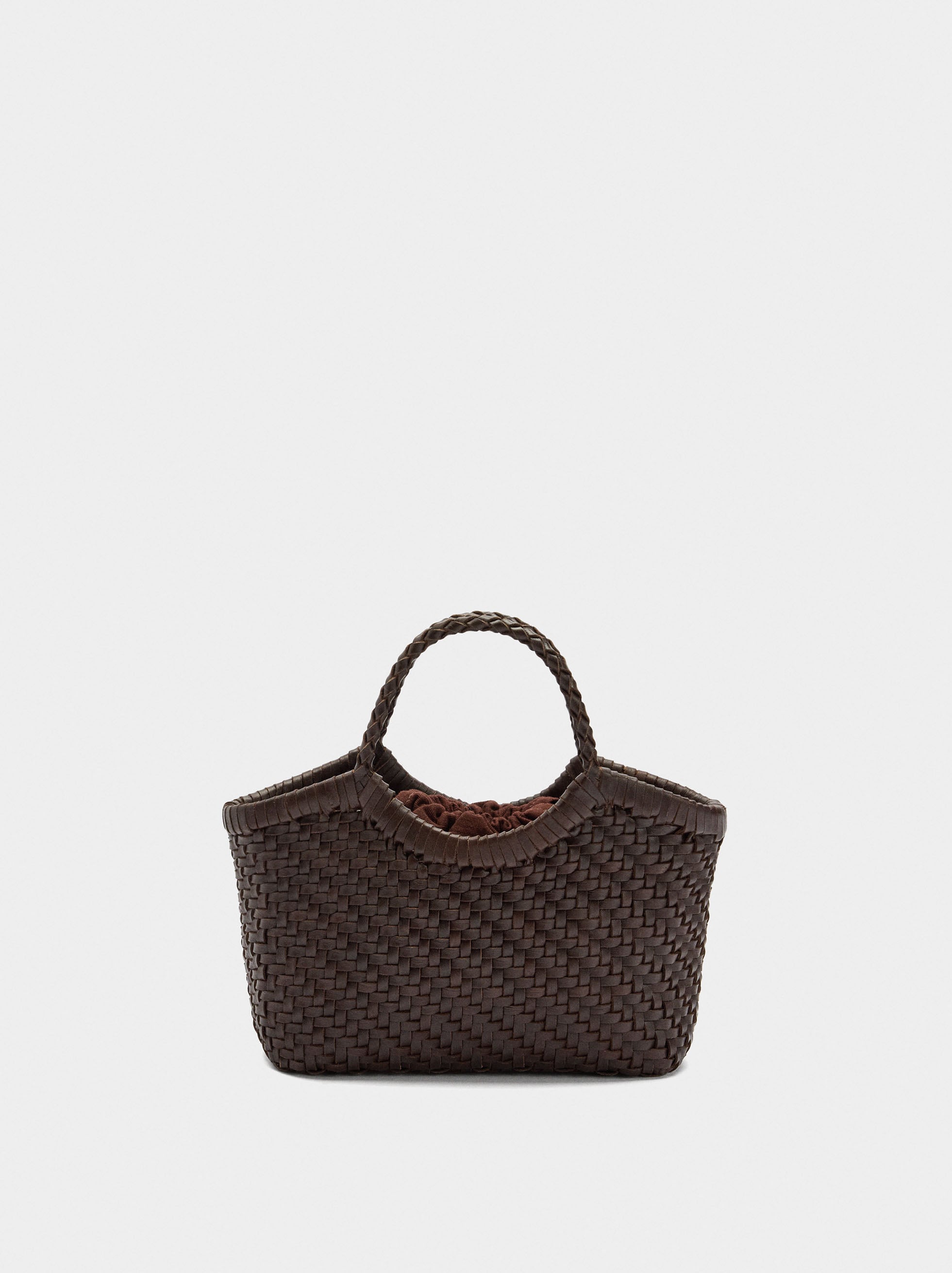 Bolso Tote De Piel Trenzada