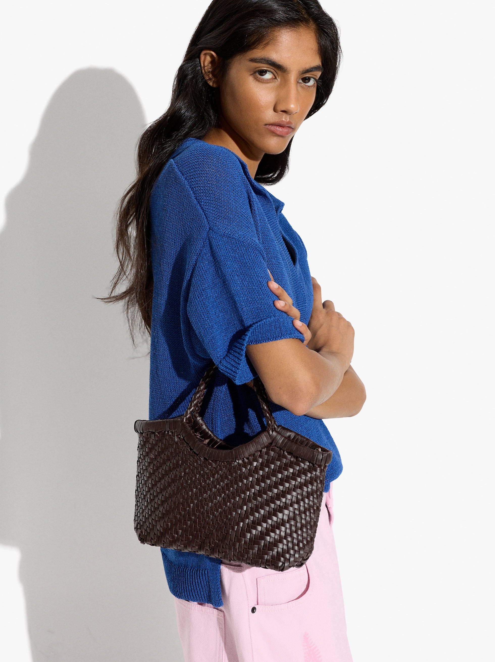 Bolso Tote De Piel Trenzada