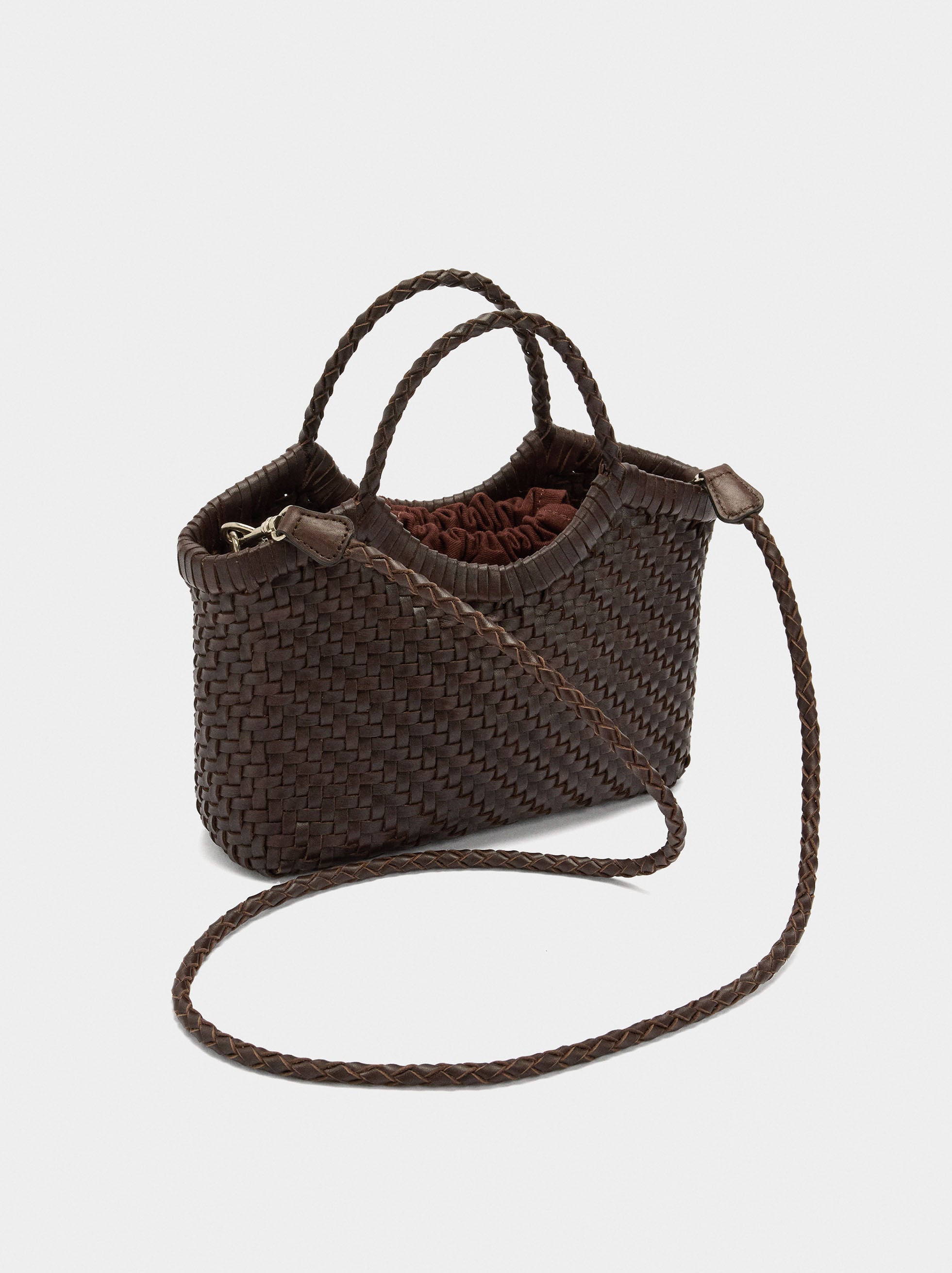 Bolso Tote De Piel Trenzada