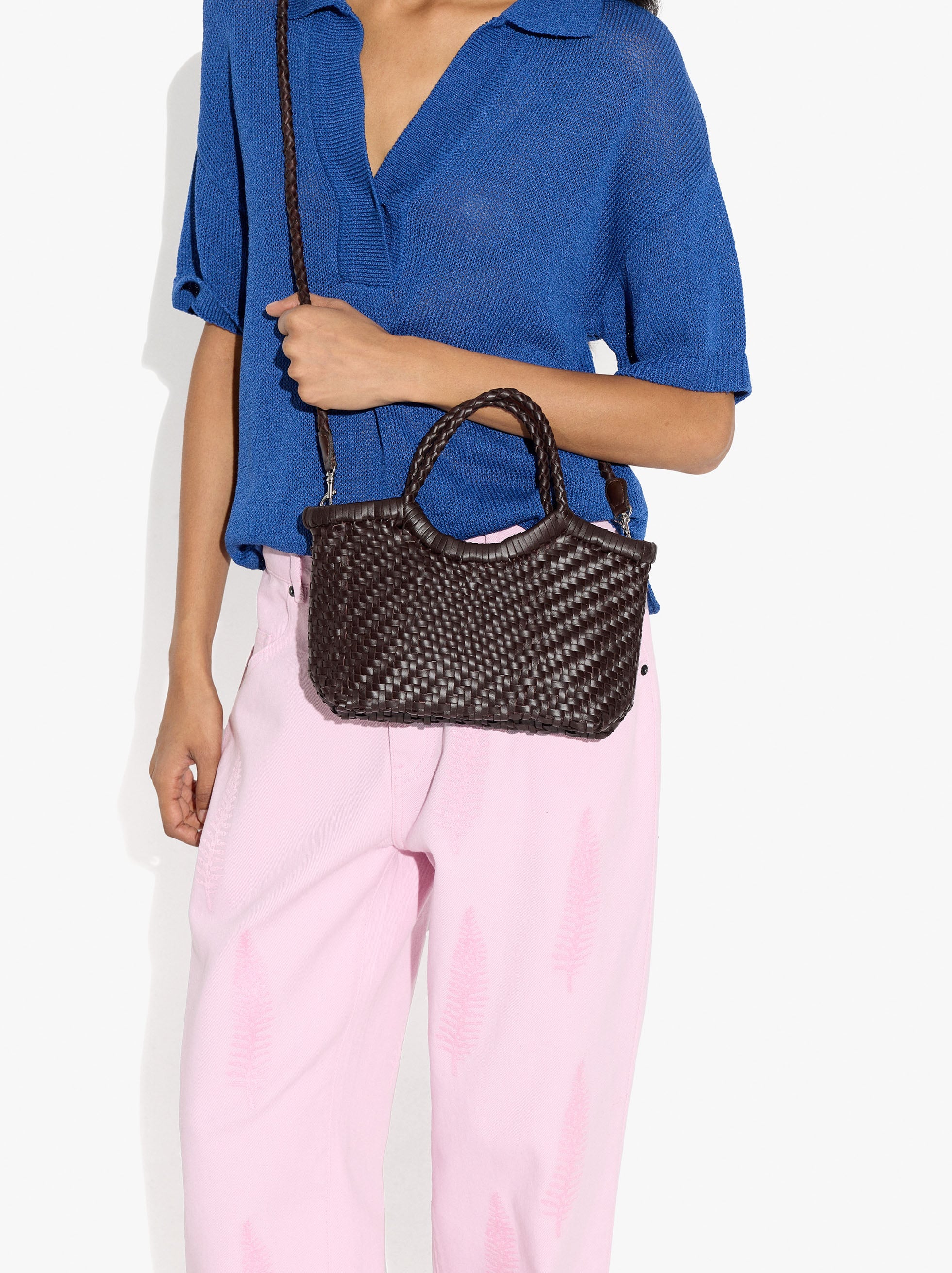 Bolso Tote De Piel Trenzada