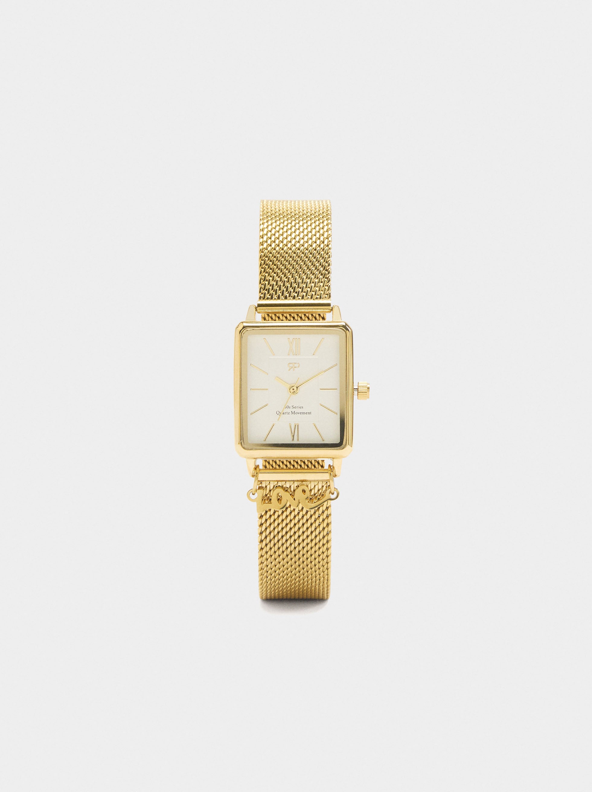 Reloj Cuadrado Malla Metálica De Acero