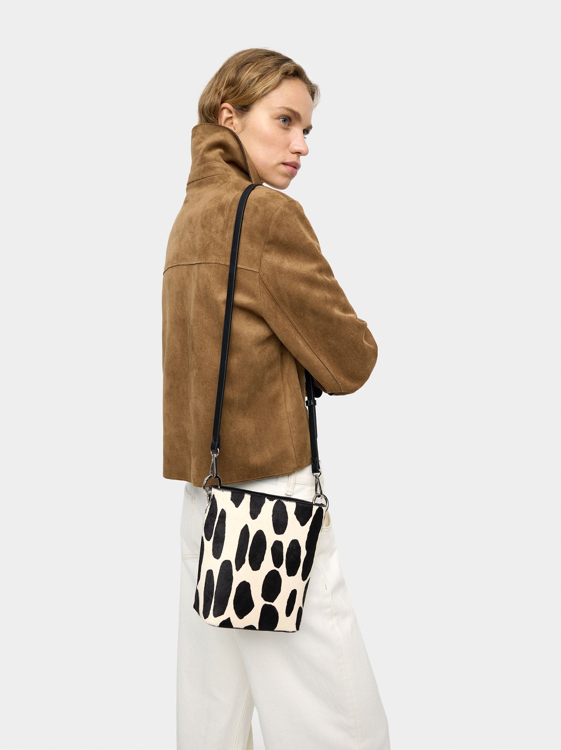 Bolso Bandolera De Piel Estampado Animal