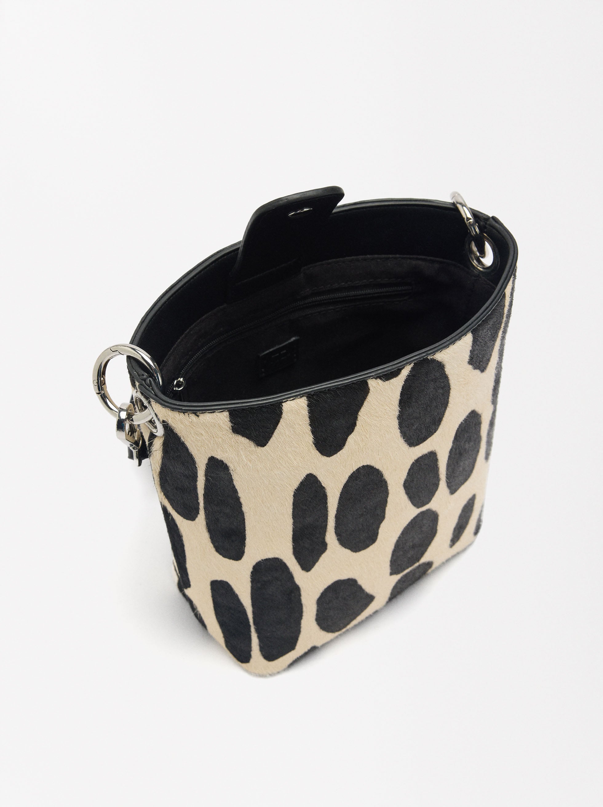 Bolso Bandolera De Piel Estampado Animal