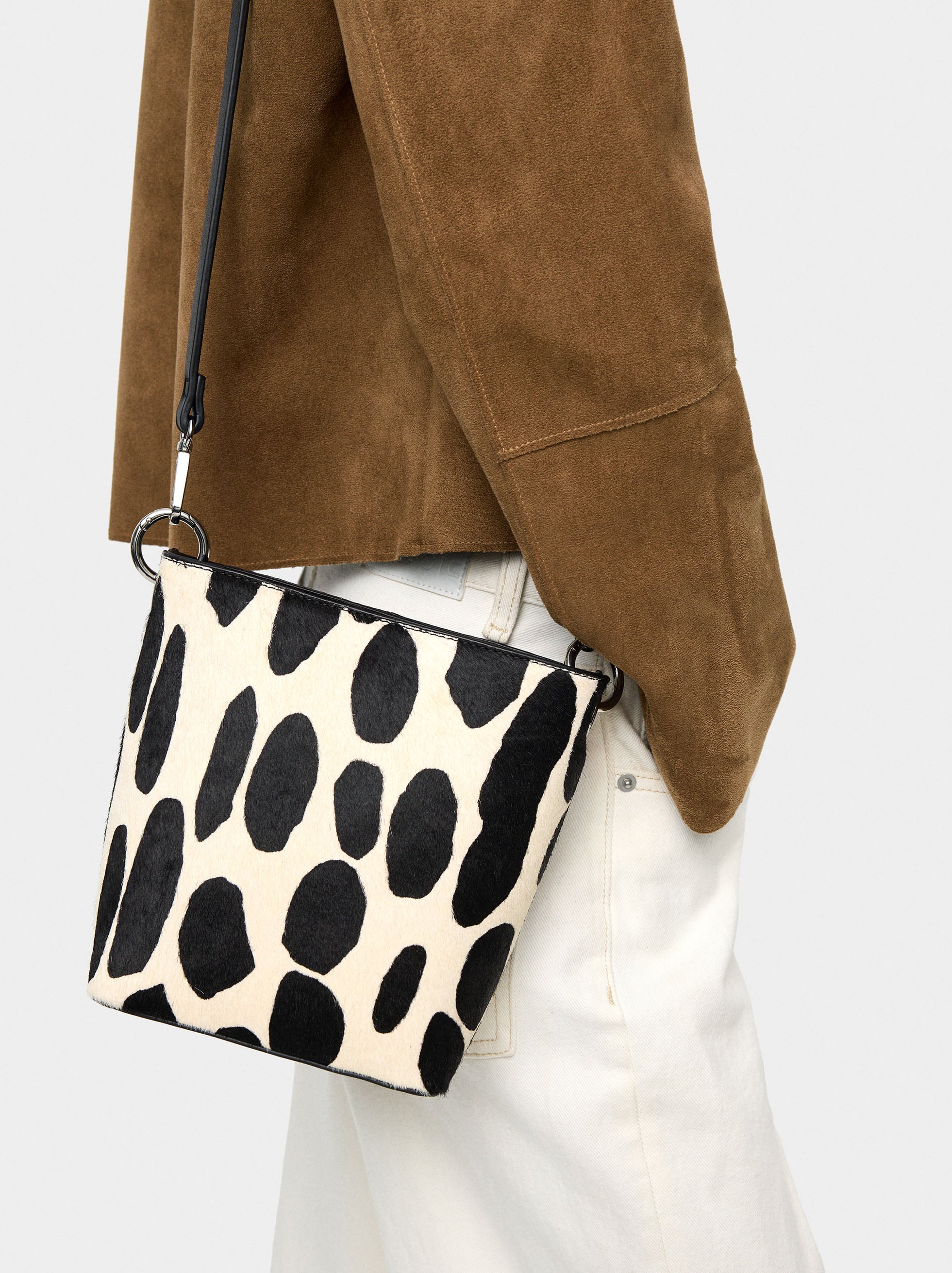 Bolso Bandolera De Piel Estampado Animal