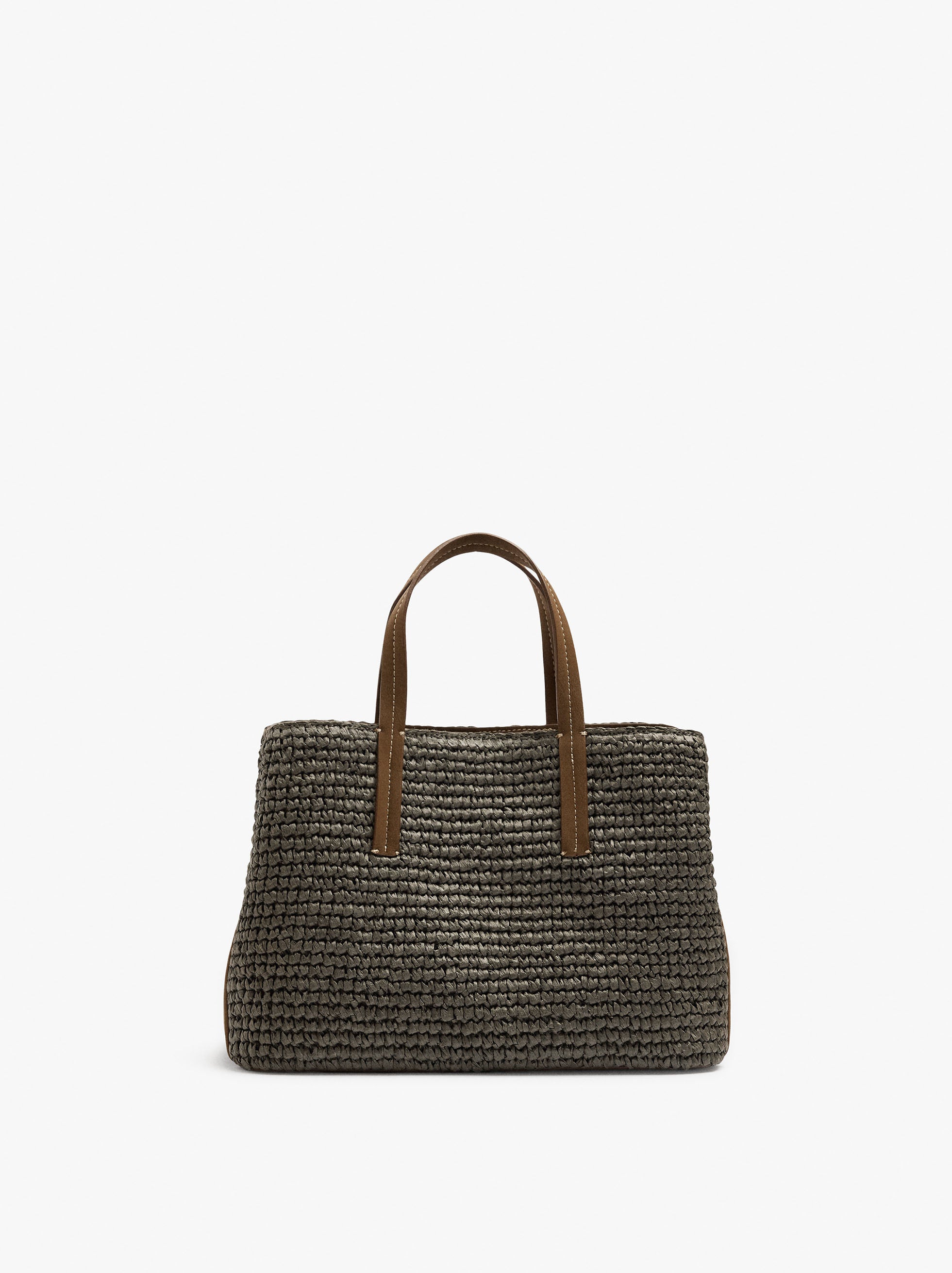 Bolso Tote Efecto Rafia Con Bandolera