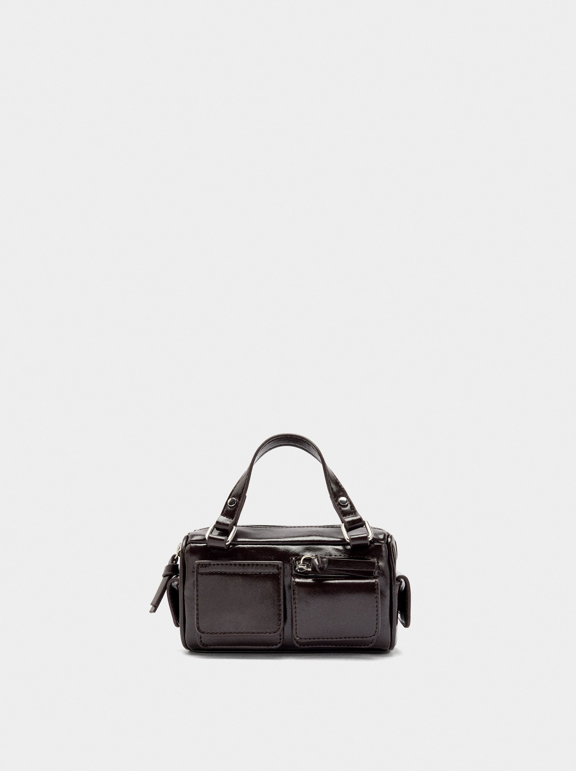 Mini Bolso De Mano Con Efecto Piel