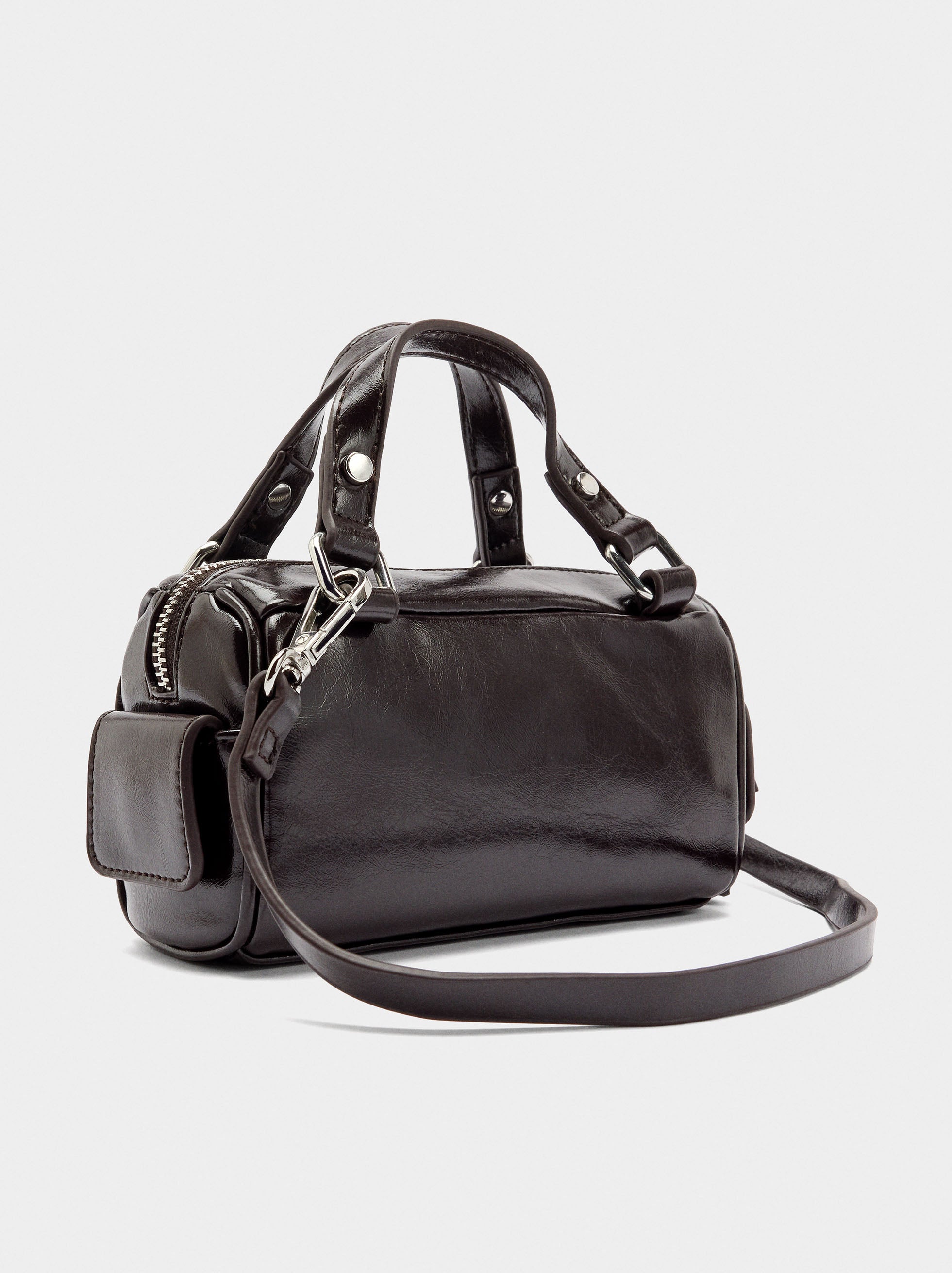 Mini Bolso De Mano Con Efecto Piel
