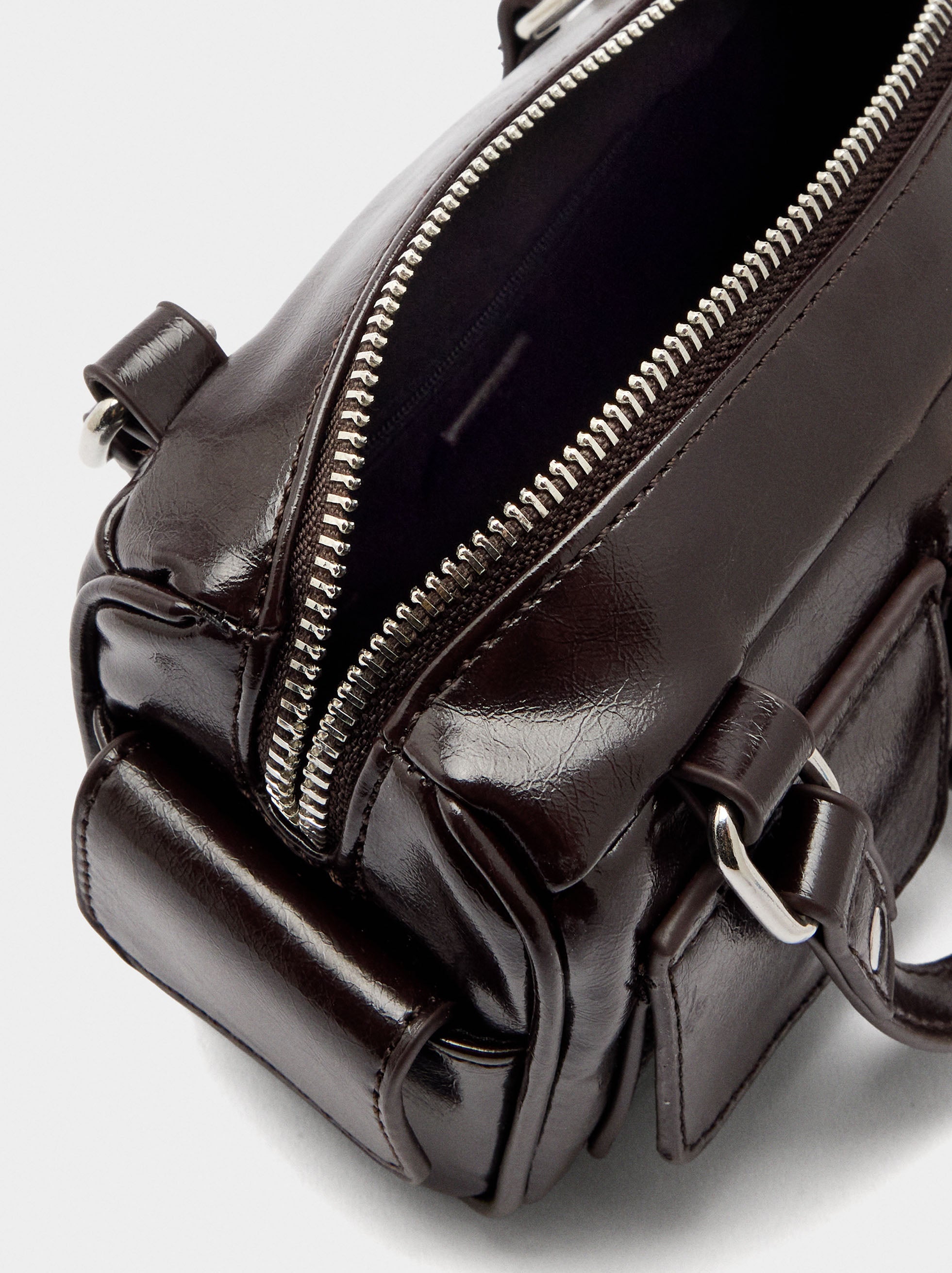 Mini Bolso De Mano Con Efecto Piel