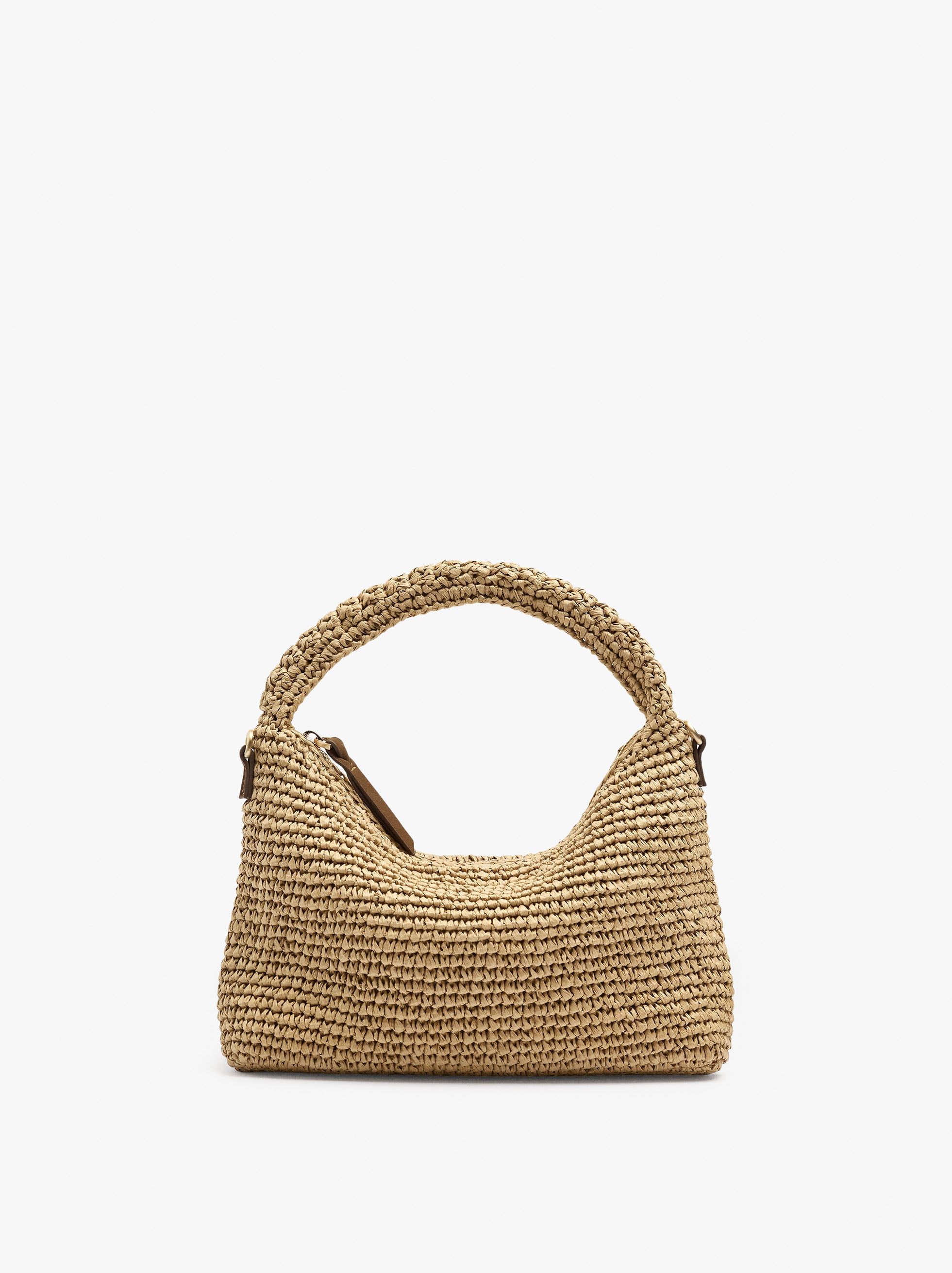 Bolso De Mano Efecto Rafia Con Bandolera