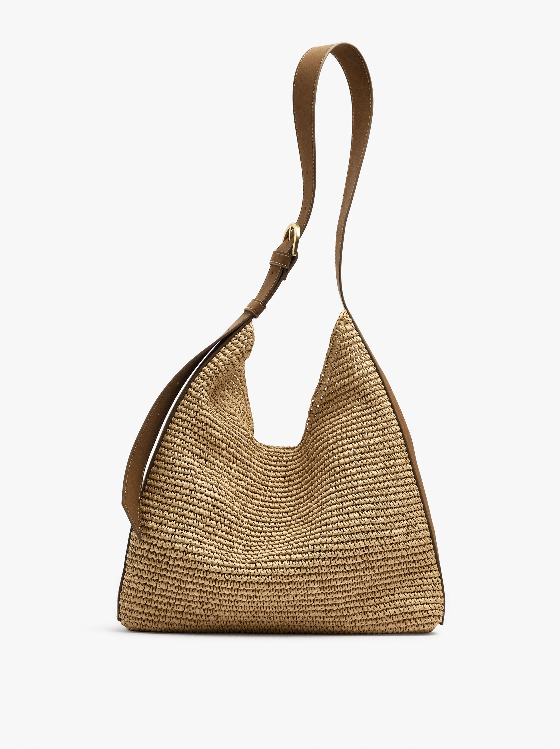 Bolso De Hombro Efecto Rafia