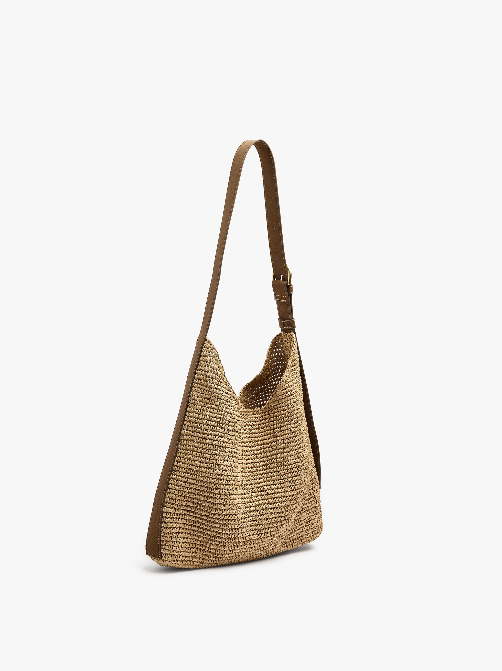 Bolso De Hombro Efecto Rafia