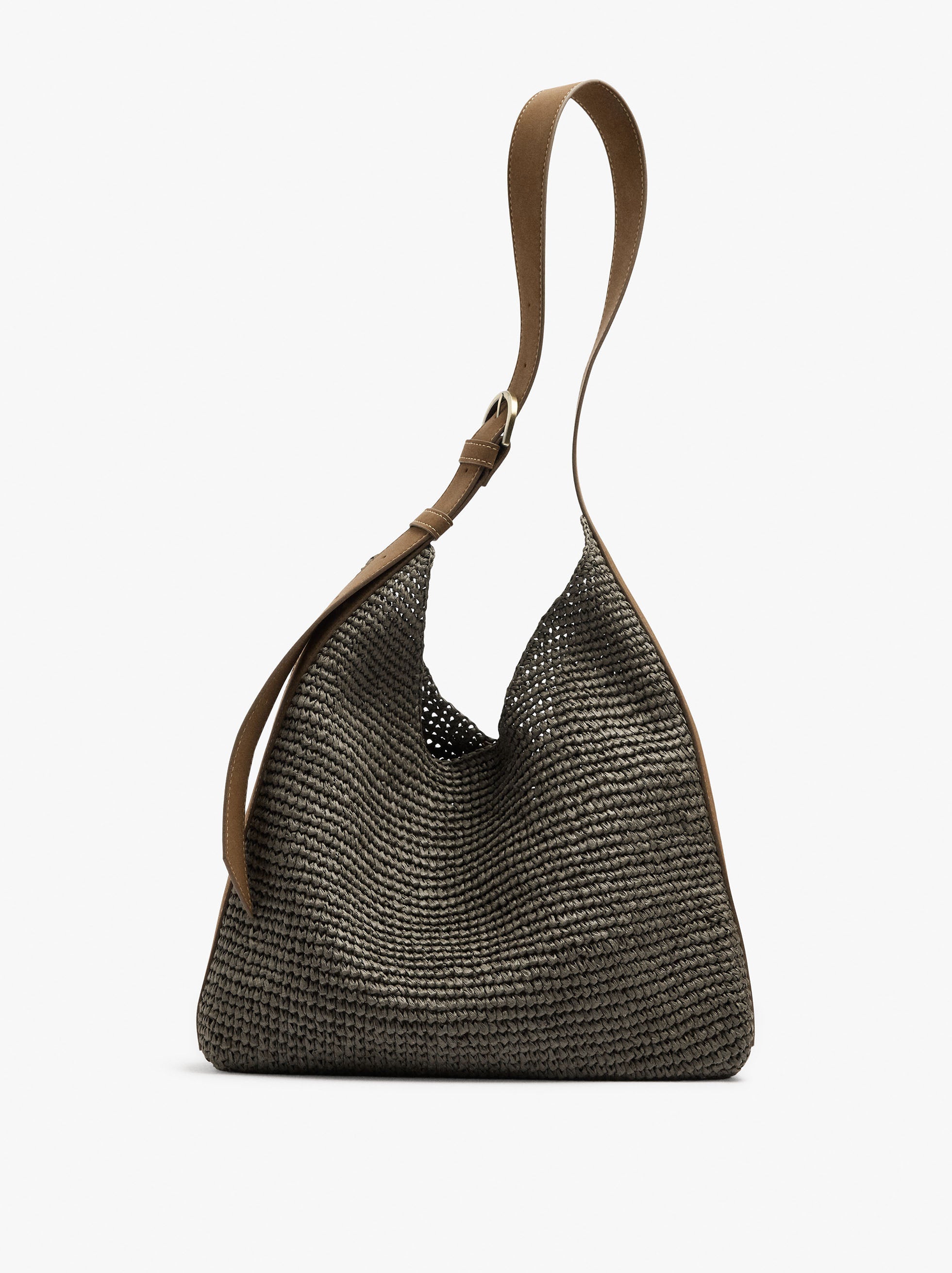 Bolso De Hombro Efecto Rafia