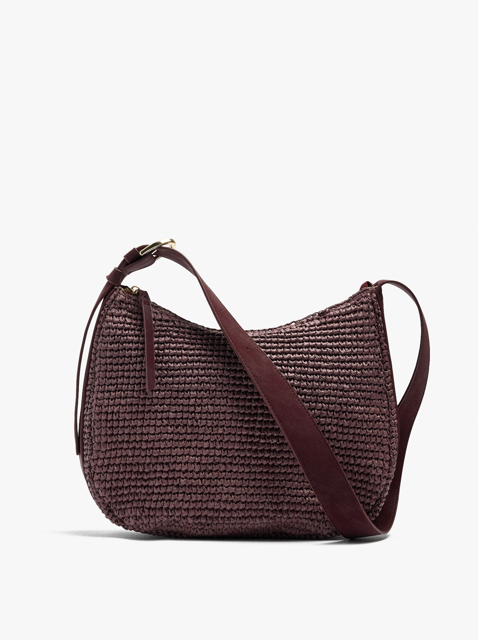 Bolso Bandolera Con Efecto Rafia