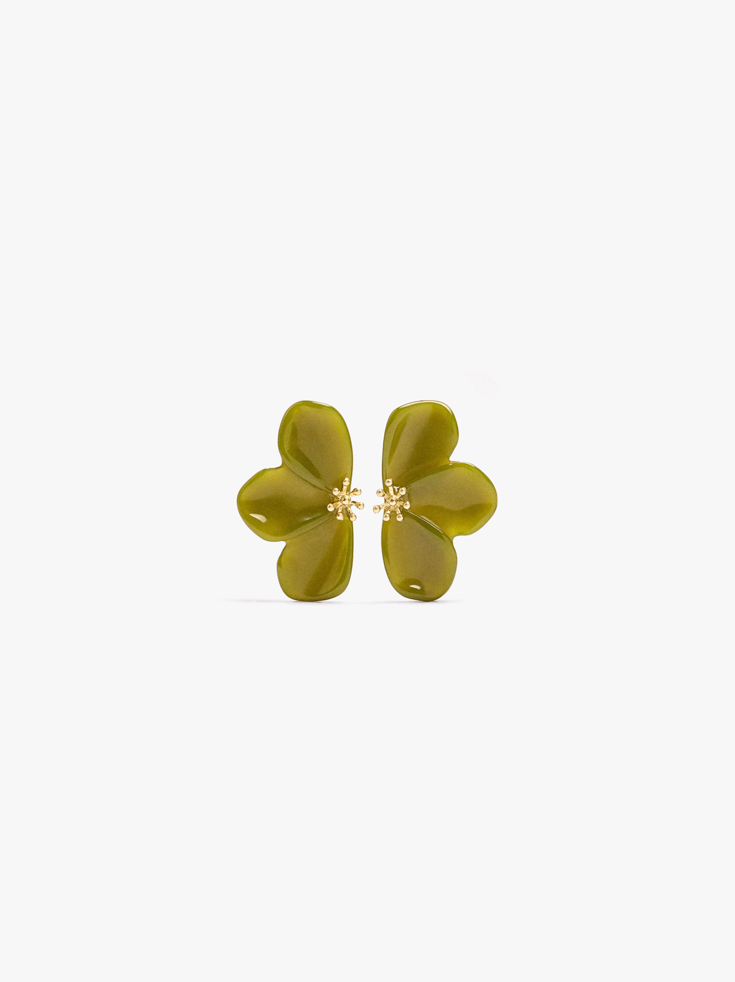 Pendientes Media Flor De Resina