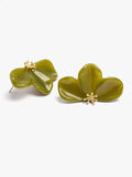 Pendientes Media Flor De Resina