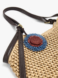 Bolso Shopper Efecto Rafia Con Colgante
