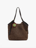 Bolso Shopper Efecto Rafia Con Colgante