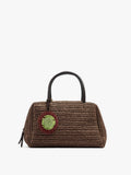 Bolso Bowling Efecto Rafia Con Colgante M