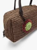 Bolso Bowling Efecto Rafia Con Colgante M