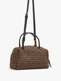 Bolso Bowling Efecto Rafia Con Colgante M