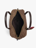 Bolso Bowling Efecto Rafia Con Colgante M