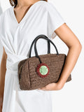 Bolso Bowling Efecto Rafia Con Colgante M