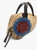 Bolso Bowling Efecto Rafia Con Colgante S